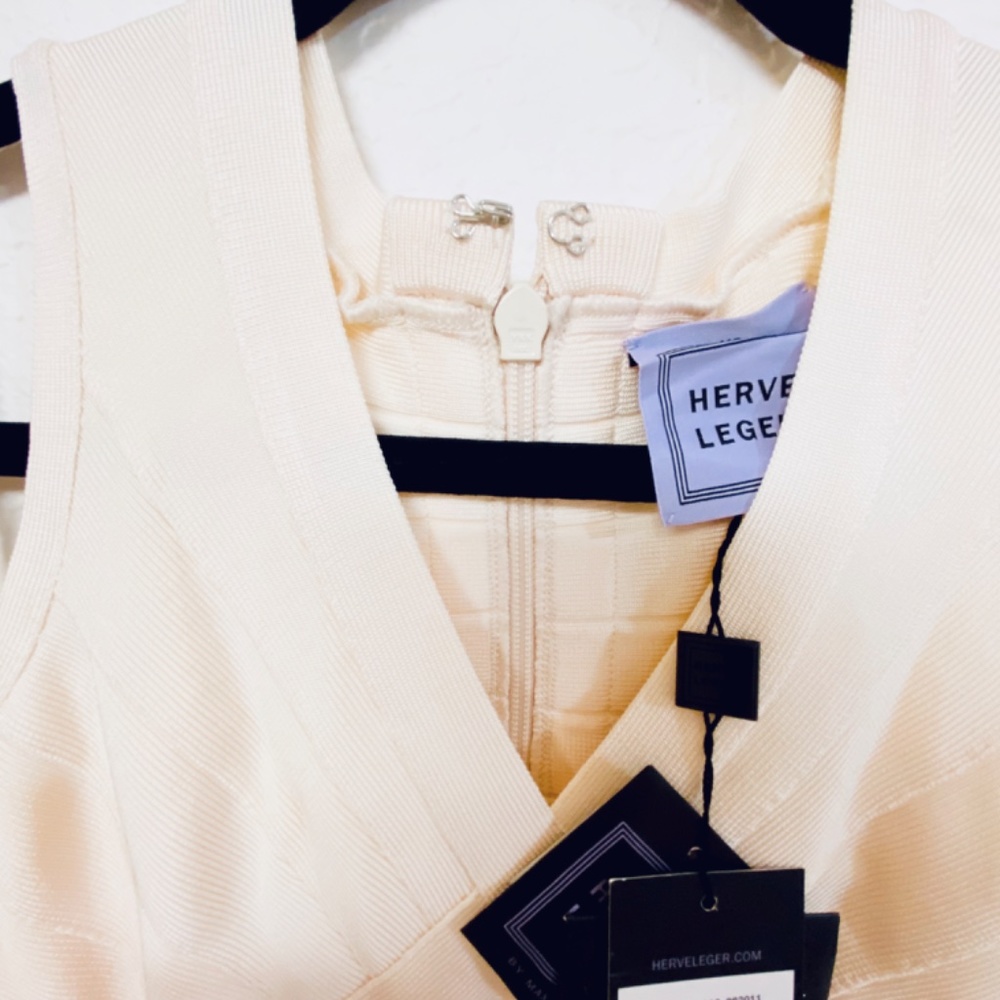 Herve Leger LORELEI Manila Off White Bandage Dress - Picture 8 of 8